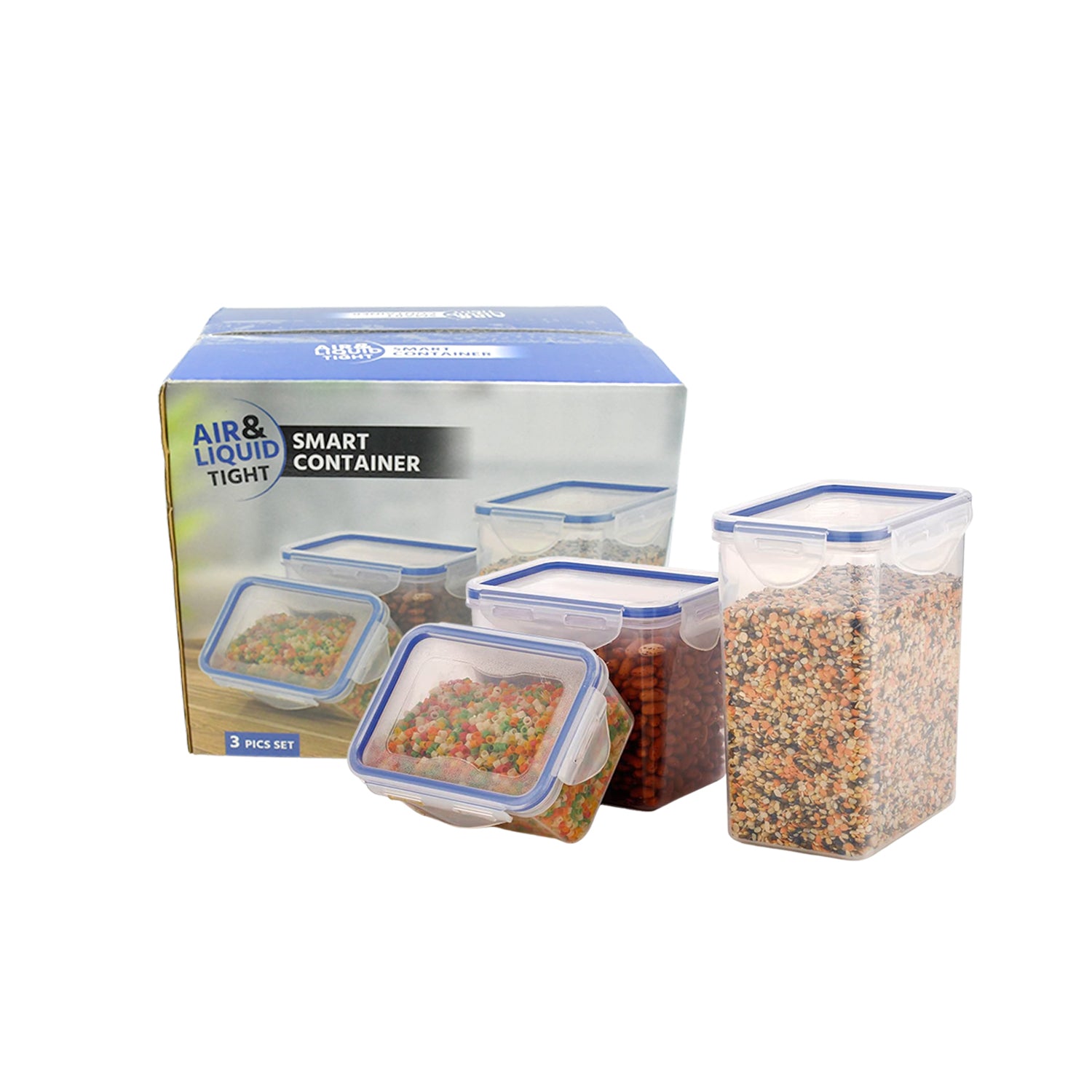 5800 Classics Rectangular Plastic Airtight Food Storage Containers With Leak Proof Locking Lid Storage Container Set Of 3 Pc( Approx Capacity 500ml1000ml1500ml Transparent) 5800 Classics Rectangular Plastic Airtight Food Storage Containers With Leak Proof Locking Lid Storage Container Set Of 3 Pc( Approx Capacity 500ml1000ml1500ml Transparent)